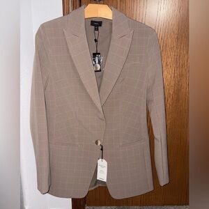 Express Tan Checkered Blazer